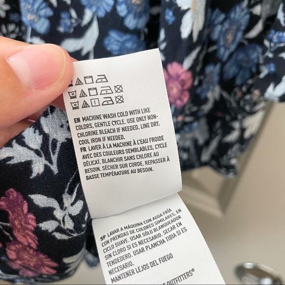 American Eagle Outfitters Floral Cold Shoulder Dress Long Sleeve Medium - Picture 8 of 10